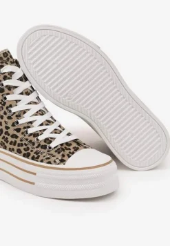 Panterkowe Trampki Metaliczne za Kostkę na Platformie Tertewis