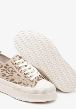 Panterkowe Trampki na Platformie z Metaliczną Ozdobą Afleeria