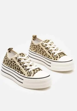 Panterkowe Trampki na Platformie Przed Kostkę Evelzivis