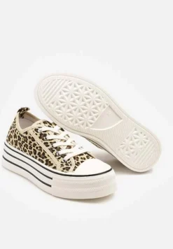 Panterkowe Trampki na Platformie Przed Kostkę Evelzivis