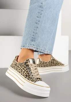 Panterkowe Trampki na Platformie w Casualowym Stylu Ravilne