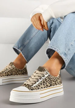 Panterkowe Trampki na Platformie w Casualowym Stylu Ravilne