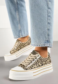 Panterkowe Trampki na Platformie w Casualowym Stylu Ravilne