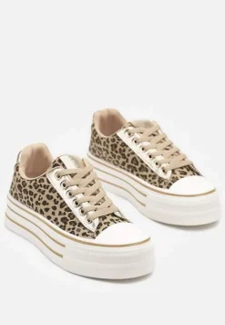 Panterkowe Trampki na Platformie w Casualowym Stylu Ravilne