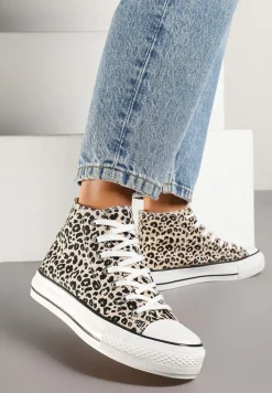 Panterkowe Trampki z Wysoką Tłoczoną Cholewką Willevia