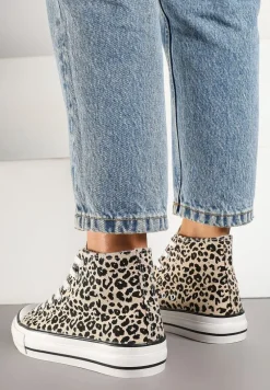 Panterkowe Trampki z Wysoką Tłoczoną Cholewką Willevia