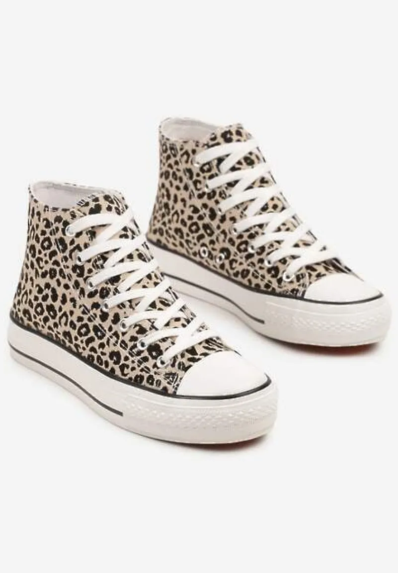 Panterkowe Trampki z Wysoką Tłoczoną Cholewką Willevia