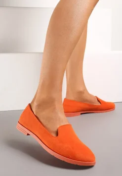 Pomarańczowe Balerinki Typu Loafersy Daphikaia