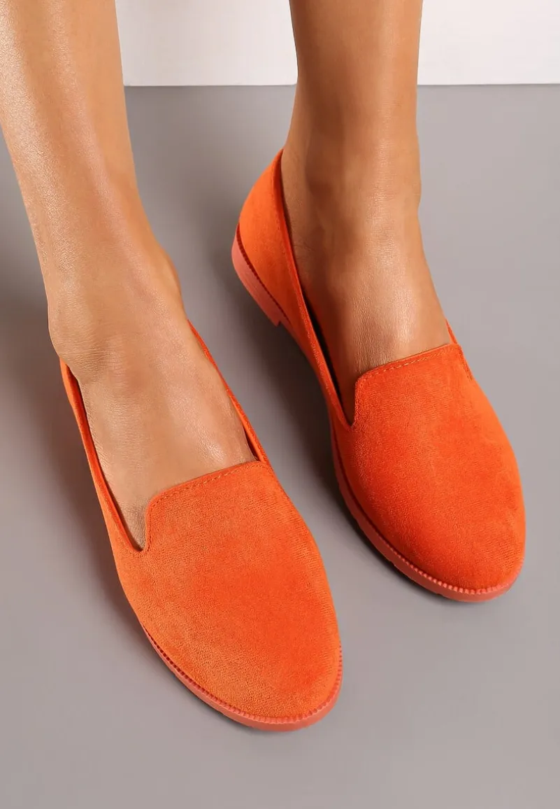 Pomarańczowe Balerinki Typu Loafersy Daphikaia