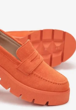 Pomarańczowe Mokasyny na Grubej Podeszwie z Protektorem Misal