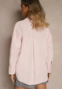 Różowa Casualowa Koszula z Bawełny Naliraella