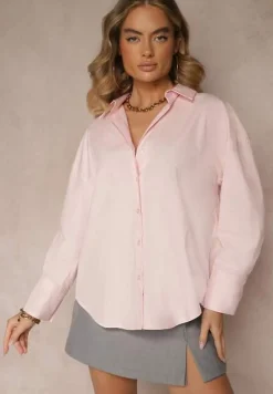Różowa Casualowa Koszula z Bawełny Naliraella