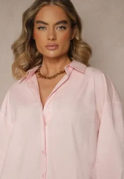 Różowa Casualowa Koszula z Bawełny Naliraella