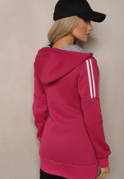 Różowa Długa Bluza z Kapturem Linithra