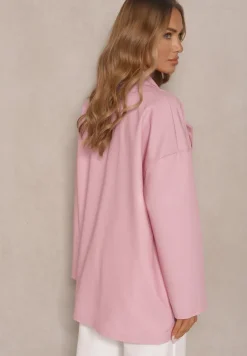 Różowa Dwurzędowa Marynarka z Wiskozą o Pudełkowym Fasonie Stellirae