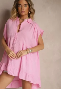 Różowa Koszula z Falbanką Novialene