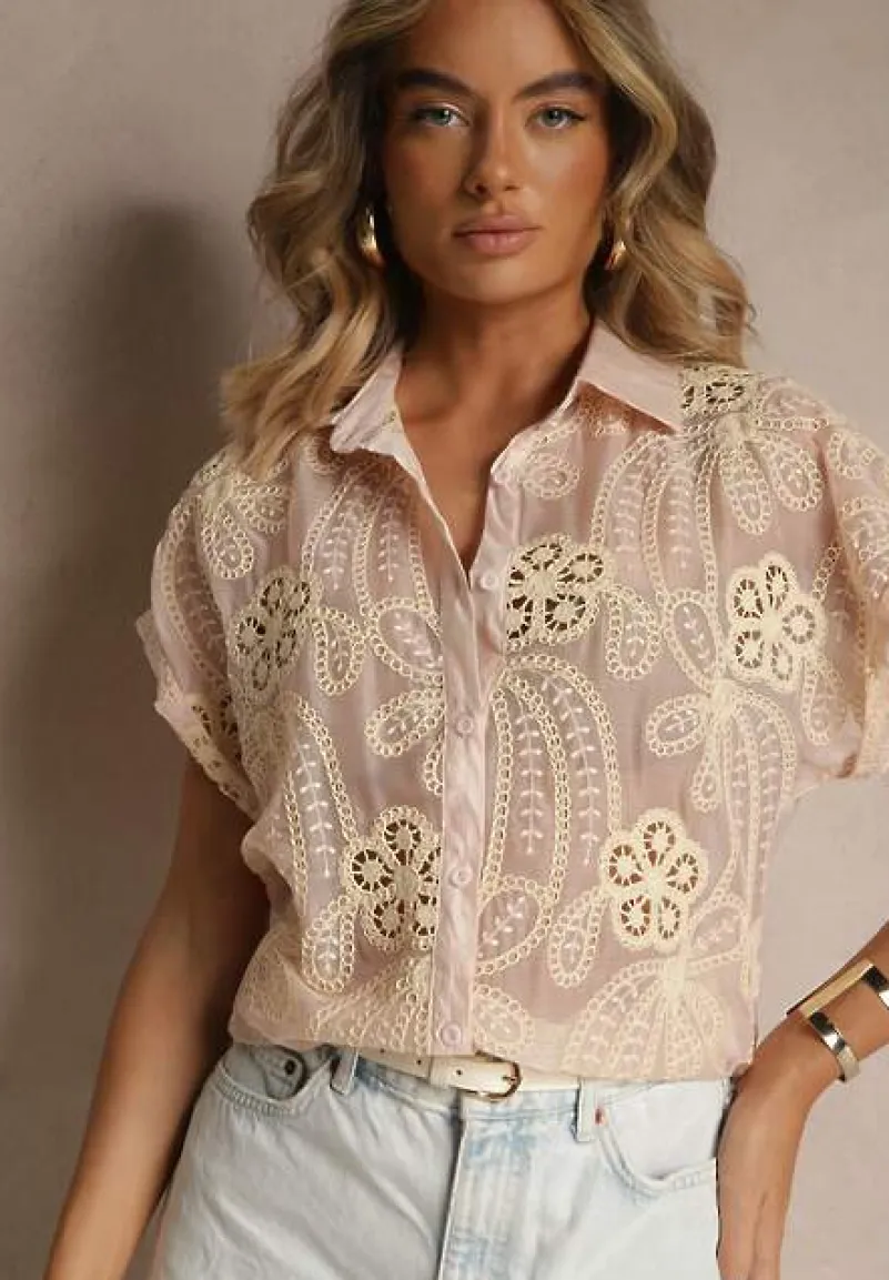 Różowa Koszula z Kwiatowym Motywem Zimessae