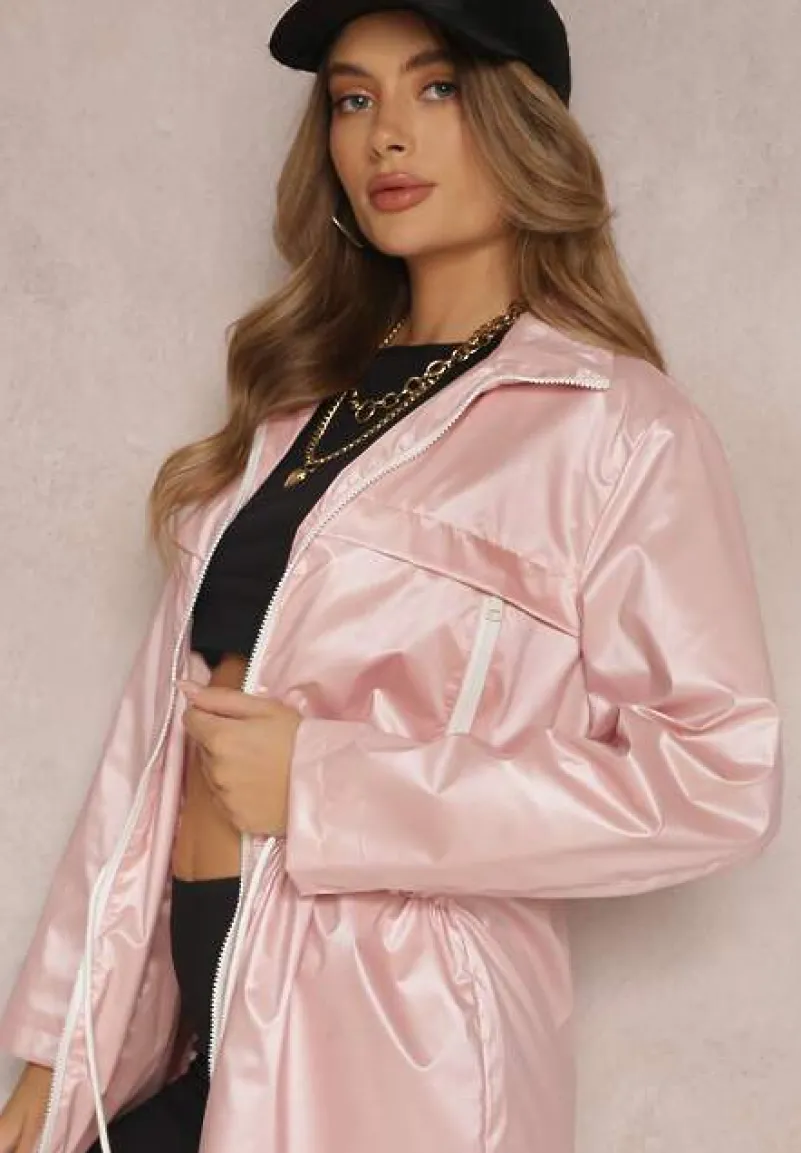 Różowa Kurtka z Połyskiem Grainne