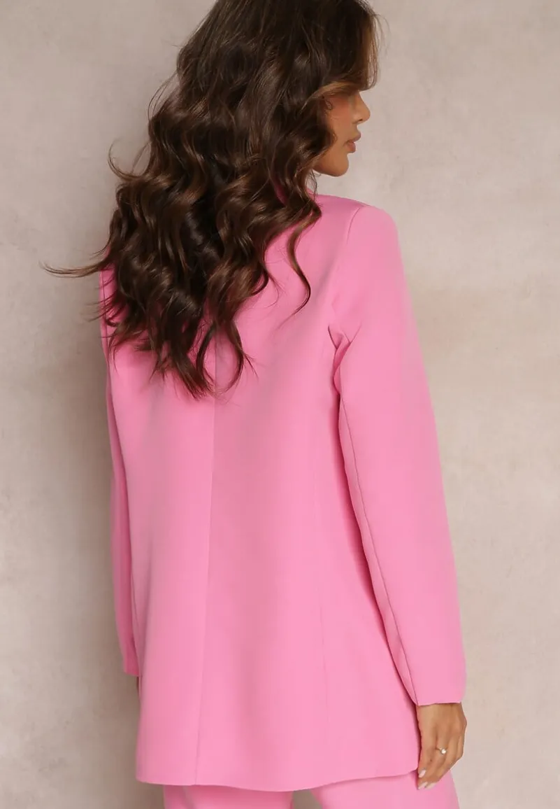 Różowa Marynarka Dwurzędowa Tanou