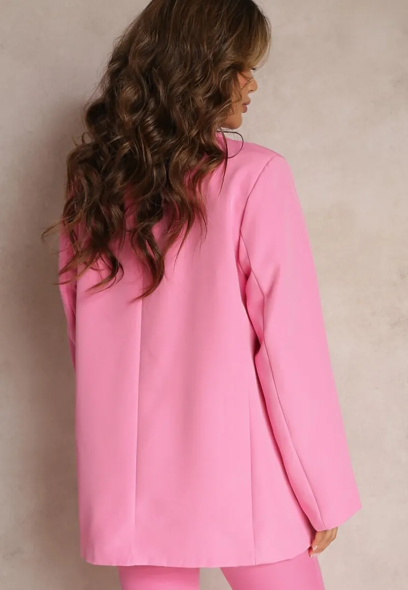 Różowa Marynarka Oversize Niezapinana Charme