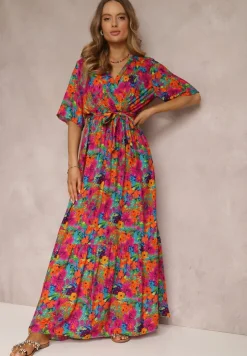 Różowa Sukienka z Wiskozy Lylian