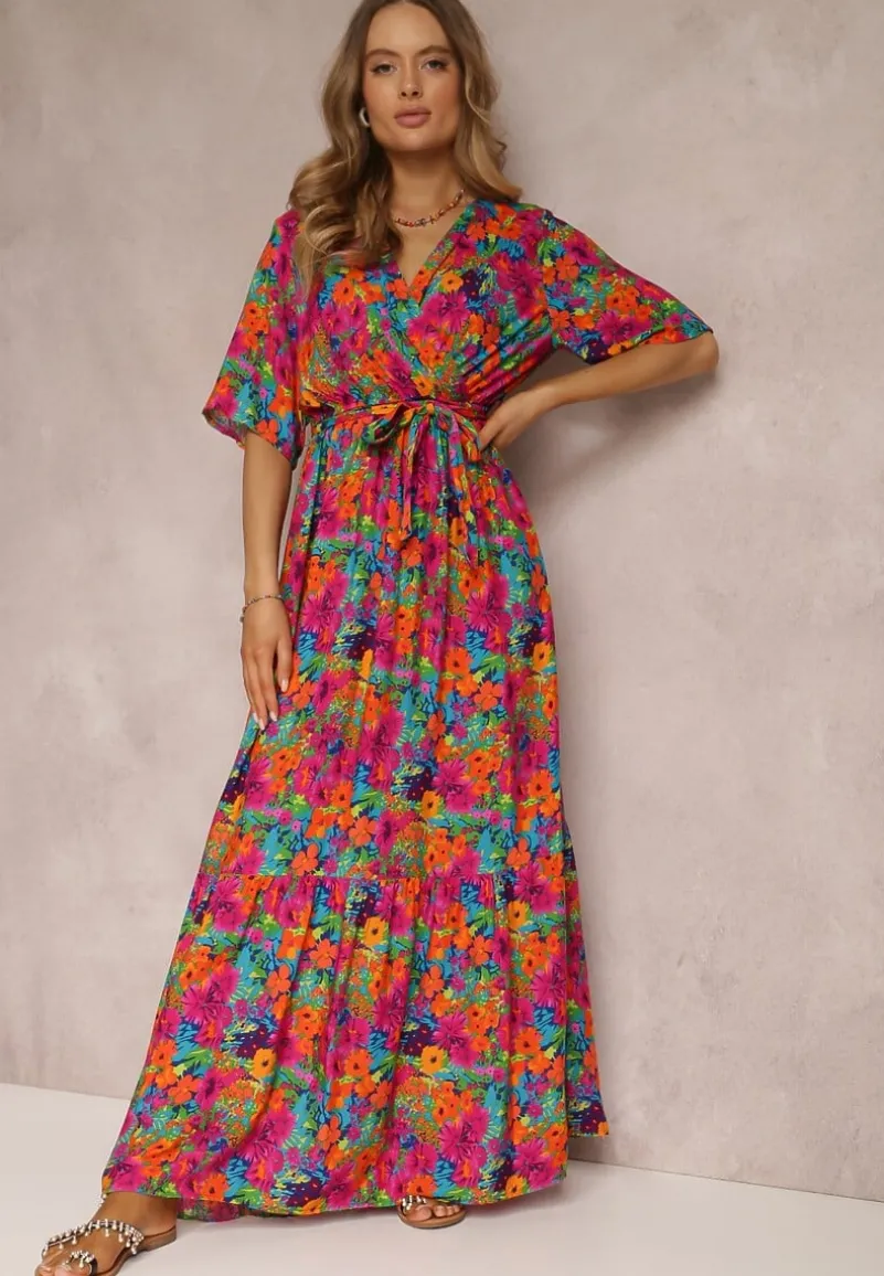 Różowa Sukienka z Wiskozy Lylian