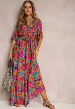 Różowa Sukienka z Wiskozy Lylian