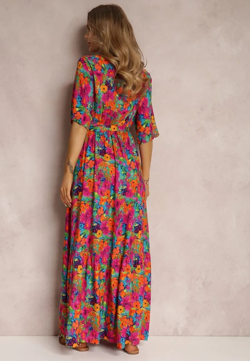 Różowa Sukienka z Wiskozy Lylian