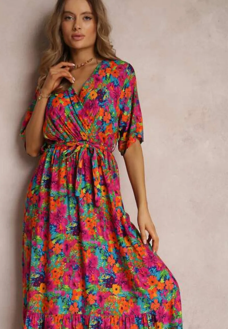 Różowa Sukienka z Wiskozy Lylian