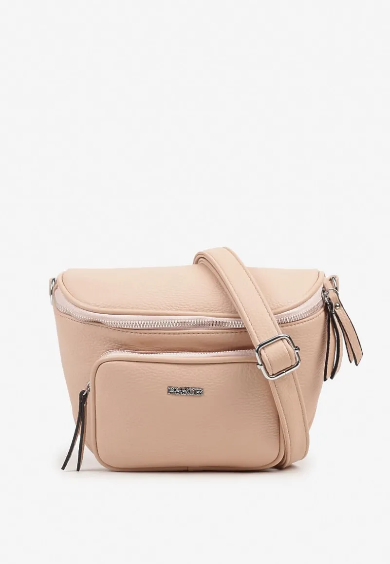 Różowa Torebka w Stylu Listonoszki z Ozdobnymi Suwakami Nilanisse