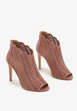 Różowe Ażurowe Sandały Vices na Szpilce Seladith