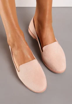 Różowe Balerinki Typu Loafersy Daphikaia