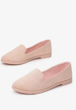 Różowe Balerinki Typu Loafersy Daphikaia