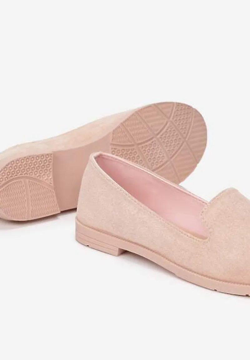 Różowe Balerinki Typu Loafersy Daphikaia