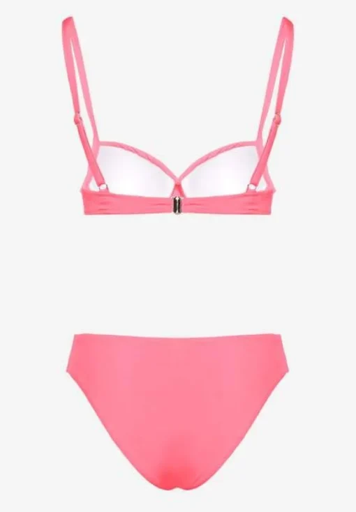 Różowe Bikini Majtki Figi Biustonosz z Trójkątną Aplikacją Natizeria
