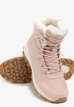 Różowe Botki Trekkingowe na Platformie ze Sznurowaniem Labrinna