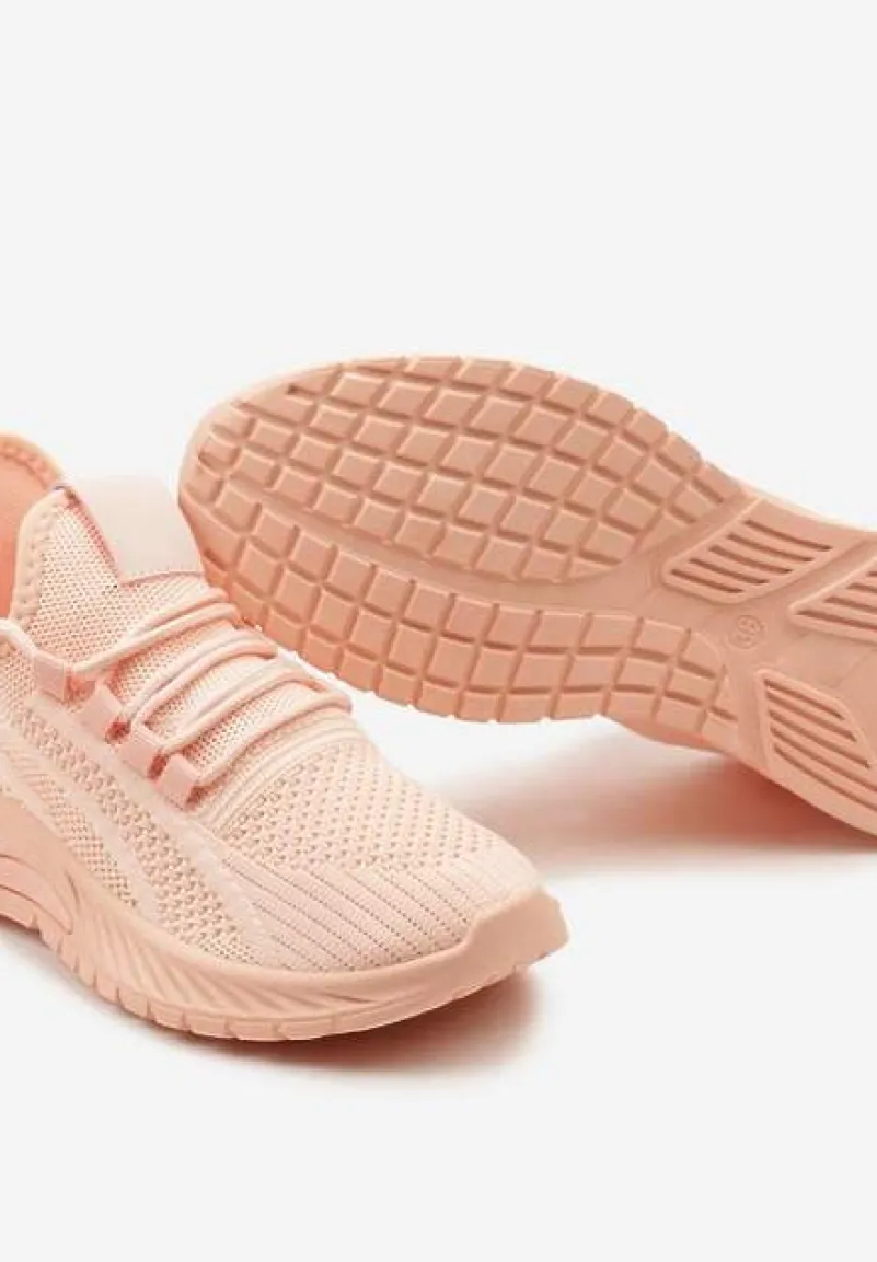 Różowe Buty Sportowe na Platformie ze Sznurowaniem Adelmarie