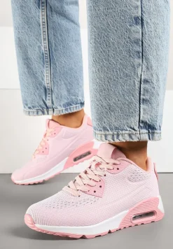 Różowe Buty Sportowe Sneakersy Ozdobione Przezroczystą Wstawką Zalitea