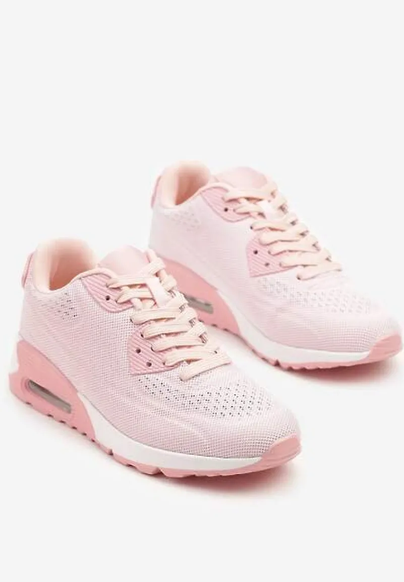 Różowe Buty Sportowe Sneakersy Ozdobione Przezroczystą Wstawką Zalitea