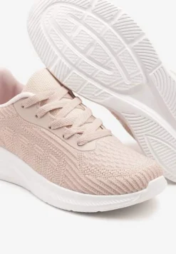 Różowe Buty Sportowe Sneakersy z Tłoczonym Wzorem Amosira