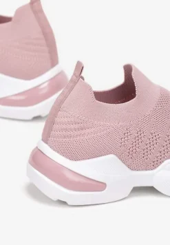 Różowe Buty Sportowe z Elastyczną Cholewką na Grubej Podeszwie Brayden
