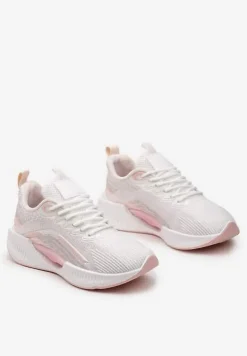 Różowe Buty Sportowe z Siateczki z Ozdobną Wstawką na Podeszwie Yllaria