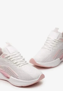 Różowe Buty Sportowe z Siateczki z Ozdobną Wstawką na Podeszwie Yllaria