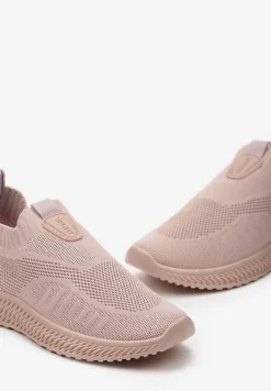 Różowe Buty Sportowe ze Skarpetkową Cholewką Pinke