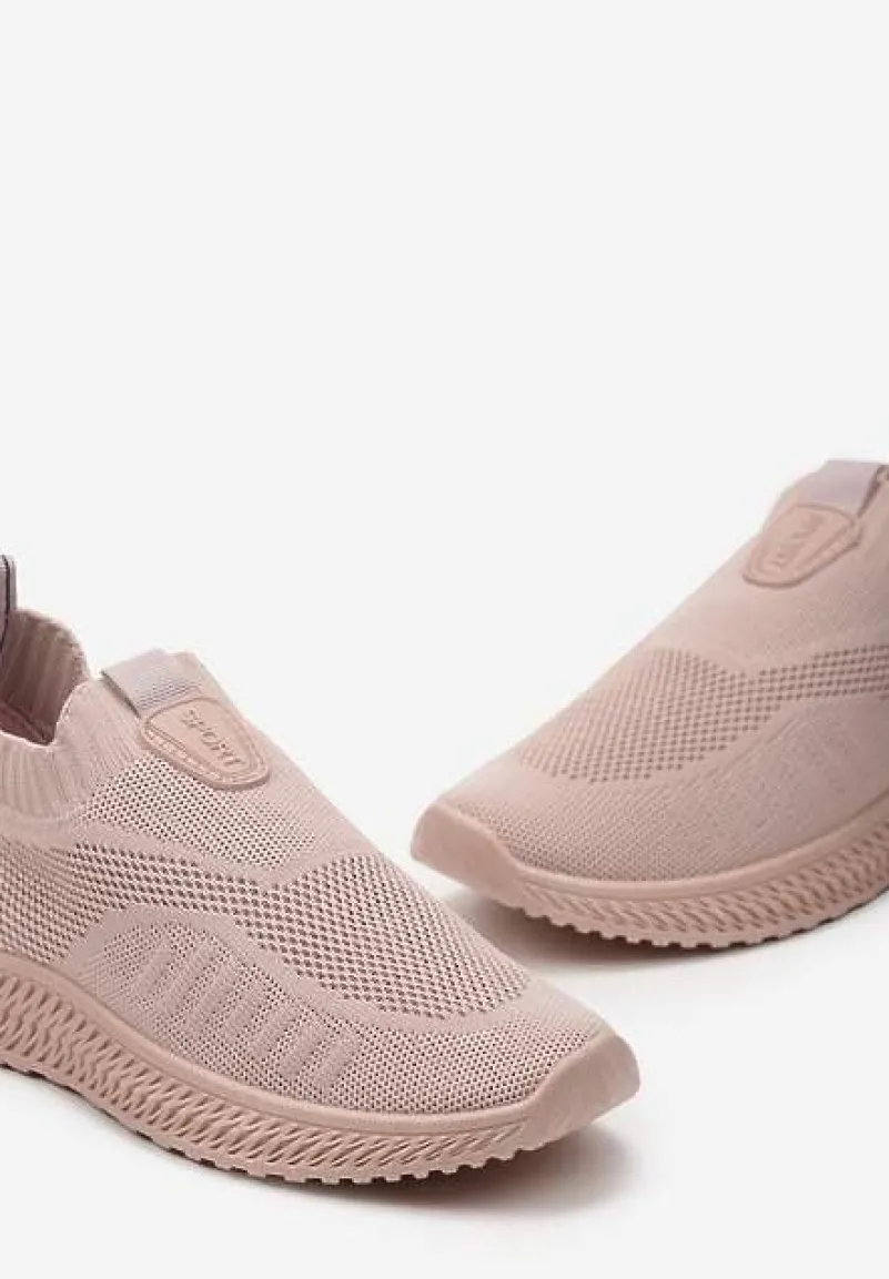 Różowe Buty Sportowe ze Skarpetkową Cholewką Pinke