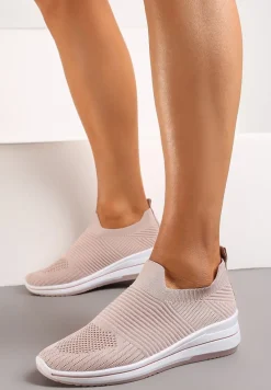 Różowe Buty Sportowe ze Skarpetkową Cholewką Przed Kostkę Taalina