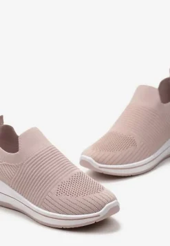 Różowe Buty Sportowe ze Skarpetkową Cholewką Przed Kostkę Taalina