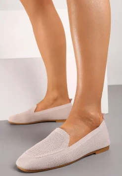 Różowe Casualowe Mokasyny na Płaskiej Podeszwie Ozdobione Perforacją Klanesha