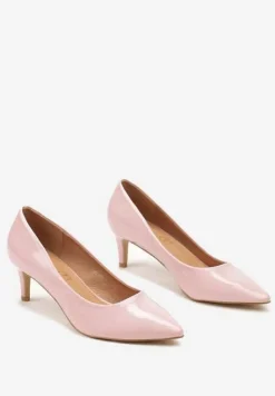 Różowe Czółenka Vices na Szpilce ze Skórzaną Wkładką Caronella