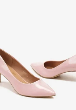 Różowe Czółenka Vices na Szpilce ze Skórzaną Wkładką Caronella